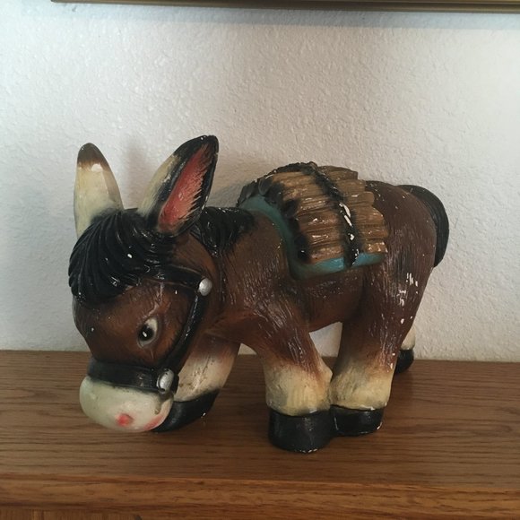 Other - Chalkware Carnival Coin Money Bank Mule Donkey Burro Chalk Ware Vintage Figurine